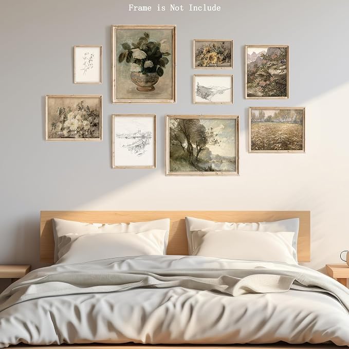 9Pcs Vintage Wall Art Decor Prints Neutral Gallery Farmhouse Wall Decor Nature - Image 5