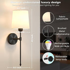 Ouyulong Battery Operated Wall Sconces Set of 2, Wireless Rechargeable Dimmable - Image 4
