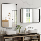 30"x22" Black Bathroom Mirror - Image 3