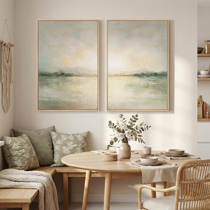 Framed Sage Green Abstract Wall Art - Image 2