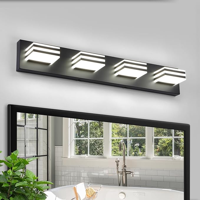 Black Bathroom Light Fixtures 24W Wall Light by BrightUpHomeWithLight