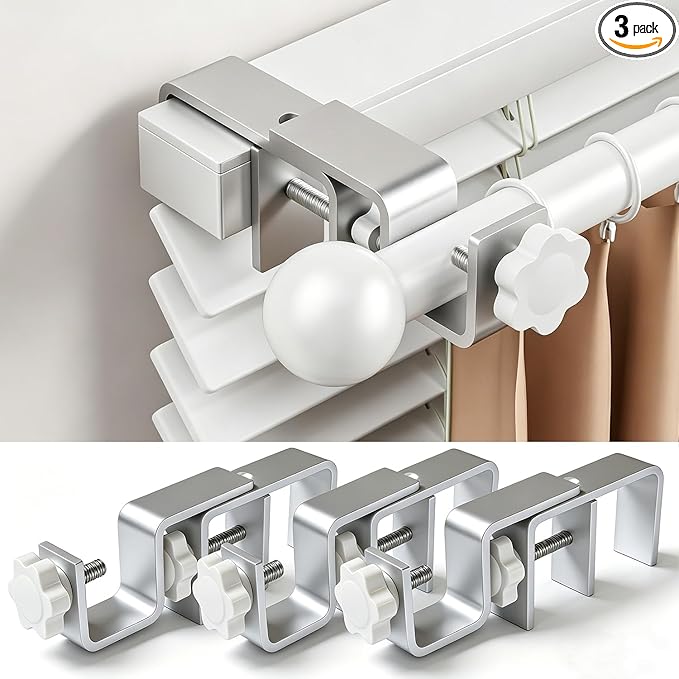 Mimiio No Drill Curtain Rod Brackets by Unknown