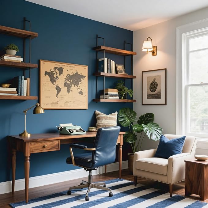 Yancorp 16"x394" Matte Blue Contact Papaer Peel and Stick Wallpaper Vinyl Wrap - Image 2