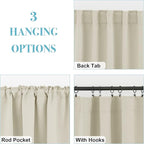 RYB HOME Small Window Curtains Blackout, Privacy Thermal Insulating Drapes - Image 6