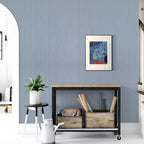 Grasscloth Peel and Stick Wallpaper Grey Blue 15.74" X 118.11" Fabric Textured - Image 7