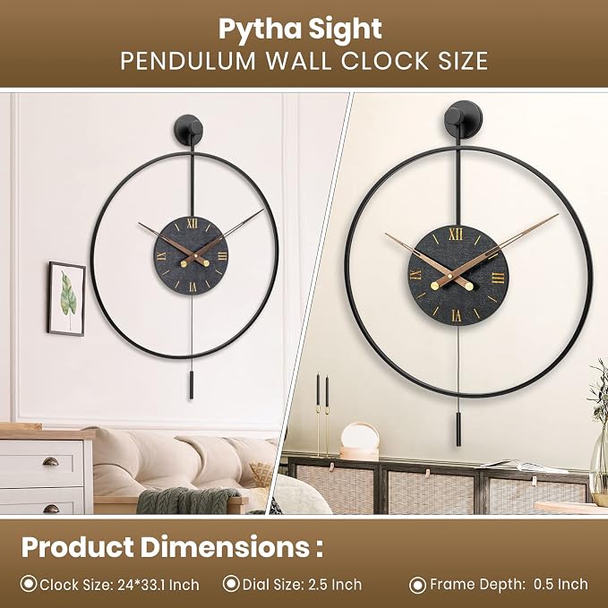 Large Modern Wall Clock, Wall Clocks - Image 3
