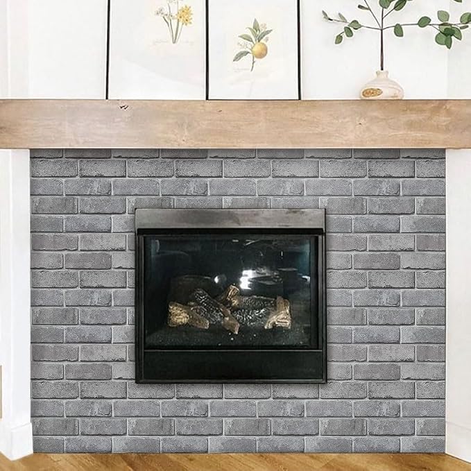 COMSTICKC 3D Gray Brick Wall Panel, Peel and Stick Brick Tiles, Small Size Thin - Image 8