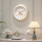 Abdurey Sweet French Rose Style Wall Clock, Battery Operated Silent, Creamy - Image 2