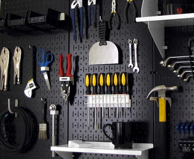 Wall Control 30-P-3232B Black Metal Pegboard Pack - Image 2