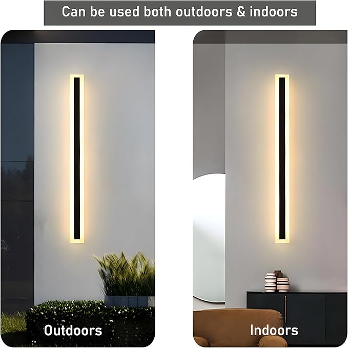 2Pack 23.6inch Long Outdoor Modern LED Wall Light, 18W Waterproof IP65 Warm - Image 6