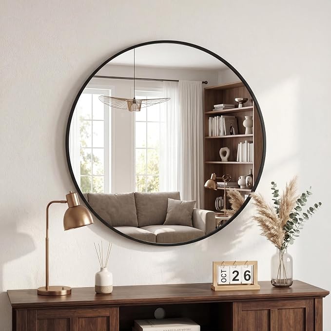 DUMOS 36 Inch Round Wall Mirror, Bathroom Mirror by DumosLifestyle
