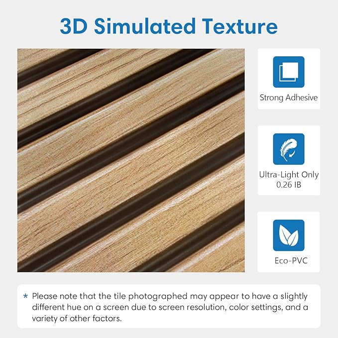 COMSTICKC 3D Faux Wood Wall Sticker, Peel and Stick Wall Covering, DIY - Image 3