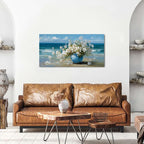 AIYISU Vintage Flowers Canvas Wall Art White Blossom Painting Retro Flowers in - Image 4