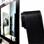 DESOMINOR 32FT Black Border Peel &Stick Black Wood Grain Wallpaper Border by DESOMINOR