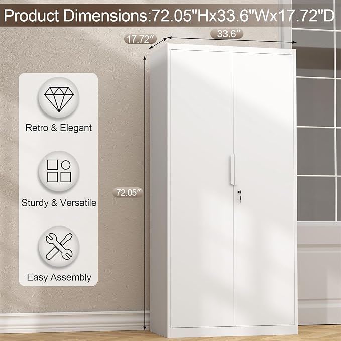 GREATMEET Metal Garage Storage Cabinets, Utility Cabinet - Image 3