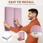 IFNOW Upholstered Wall Mounted Headboard, 3D Soundproof Wall Panels Peel and - Image 5