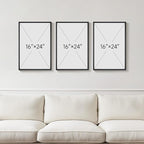 Framed Black and White Abstract Wall Art, 3 Piece Canvas Prints Paintings - Image 3