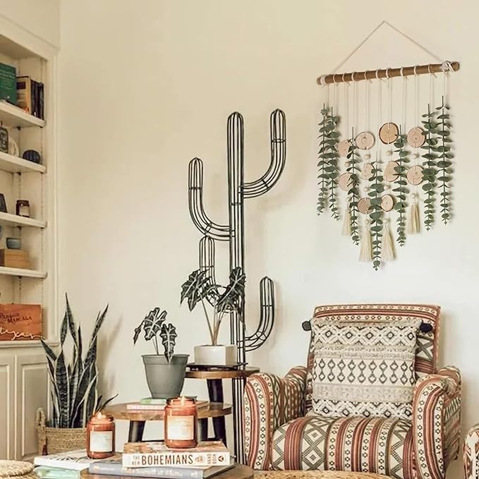 Artificial Eucalyptus Wall Decor Fake Greenery Leaves Stems Wall Hanging Plants - Image 6