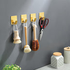 DELITON Gold Towel Hooks- 4 Pack Adhesive Hook - Image 5