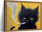 Vintage Black Cat Wall Art, Mens Room Canvas Print Poster, Cool Animals Picture by Unknown