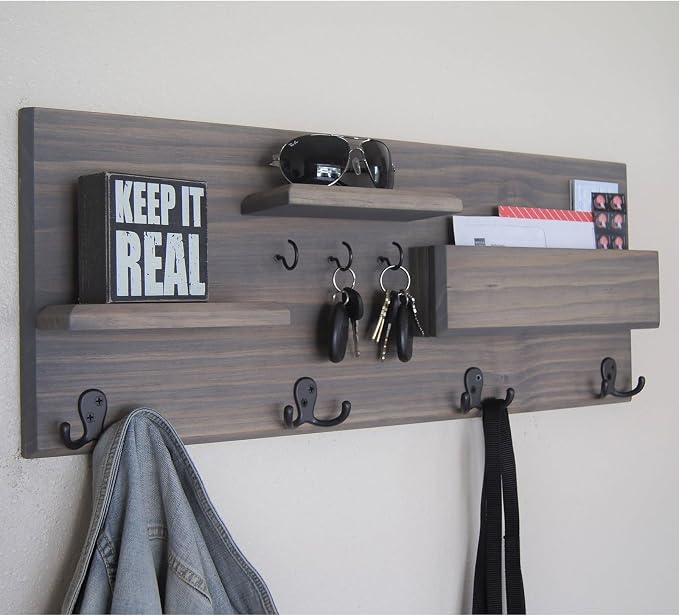 Homanu 34 Pack Coat Hooks, Heavy Duty Double Prong Coat Hooks Wall Mounted - Image 7