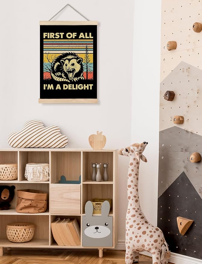 Foritho First of All I'm a Delight Sarcastic Angry Opossum Poster Wall Art - Image 6
