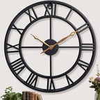 18.5 Inch Modern Decorative Metal Wall Clock by Unknown