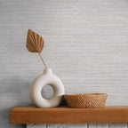 Tempaper Textured Pewter Grey Horizontal Faux Grasscloth Removable Peel and - Image 4