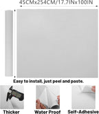 White Wood Wallpaper PVC, 17.5x100 Inch Self-Adhesive Wallpaper, Waterproof - Image 5