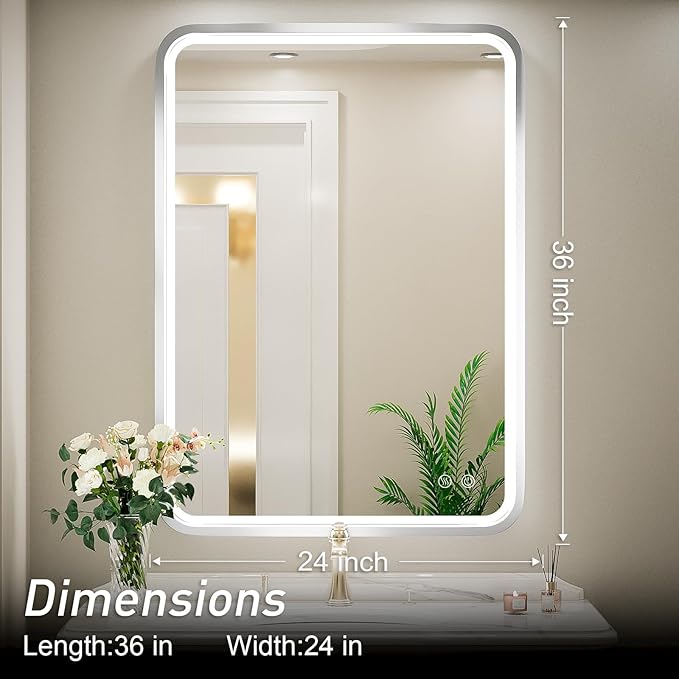 24x36 Inch LED Bathroom Mirror - Image 7