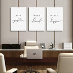 Framed Canvas Wall Art Work Quote, Office Wall Art Decor, Stay positive work - Image 4