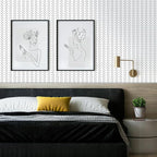 Erfoni Black and White Peel and Stick Wallpaper Modern Herringbone Contact - Image 2