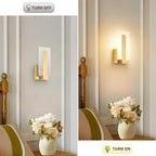 Joosenhouse Modern LED Wall Sconce Set of 2, Brass Warm White Light Wall Sconce - Image 5