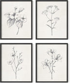 HAUS AND HUES Grey Floral Wall Art by HausandHuesArtPrints
