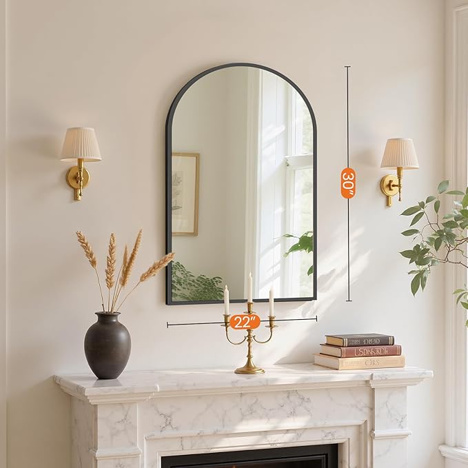 Sweetcrispy 20"x30" Arched Black Bathroom Mirrors - Image 7