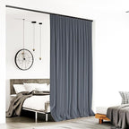 Room Divider Curtains for Ceiling Track Rod, 12.5 ft Wide x 9 ft Tall, Dark Grey - Image 2