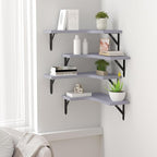 ROMGUAR CRAFT Corner Floating Shelves Wall Mounted Set of 4, Rustic Wood - Image 5