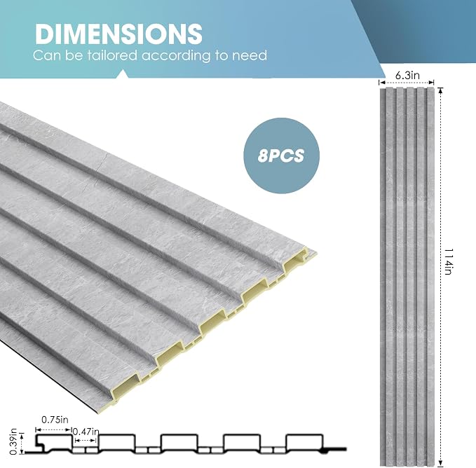 OUZUGIE WPC Acoustic Slat Wall Paneling, Living Room, TV Background, Study Room - Image 3