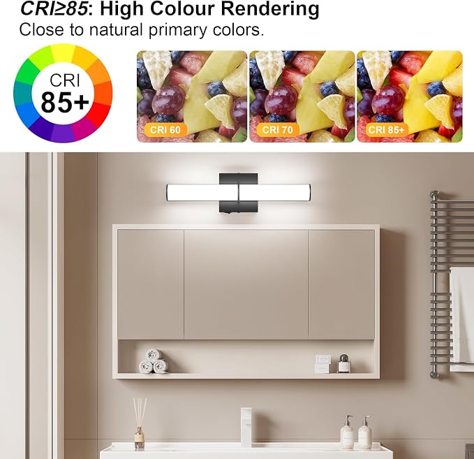 OOWOLF 17.3Inch Modern Black Vanity Light Fixture - Image 4