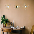 Mirror Wall Decor Wall Mirrors Decorative Sunburst Boho Mirror Gold Mirror Wall - Image 4