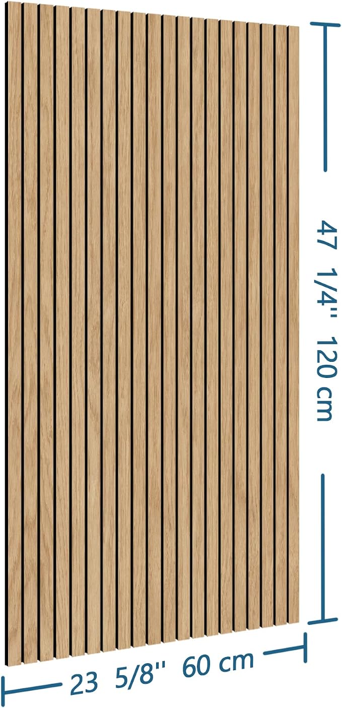 4-Piece Wood Slat Wall Panel for Interior Wall Decor Noise Cancelling 47.2" x - Image 3