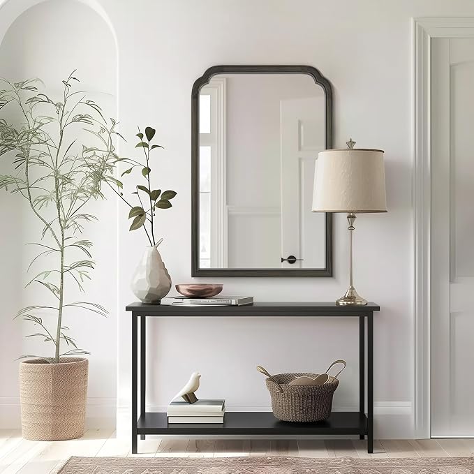 WallBeyond Wooden Framed Wall Mirror, Natural Wood Bathroom Vanity Mirror - Image 5