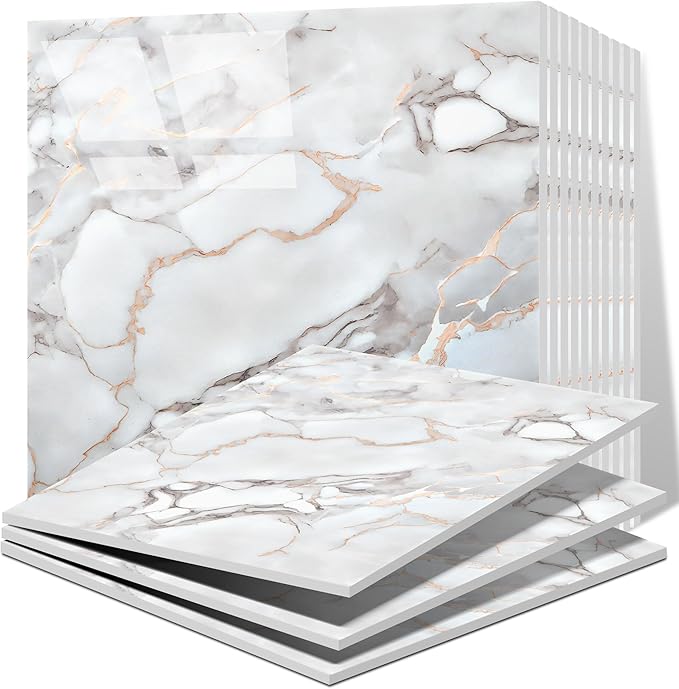 Vieshful 20pcs Peel and Stick Backsplash Tile，12"x12" Self Adhesive Marble Tile by Vieshful