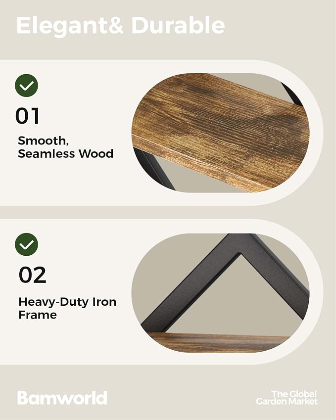 Bamworld Floating Shelves for Wall Planters for Indoor Plants Hanging Shelves - Image 5