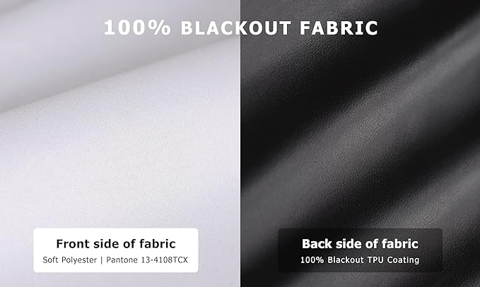 LazBlinds 100% Blackout Roller Shades, No Tools No Drill Cordless Blinds - Image 2