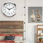 HITO 14" Silent Wall Clock Battery Operated Non Ticking Sweep Movement Glass - Image 5
