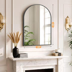 Bathroom Mirror for Wall, 30x20 Inch Arched Mirror, Matte Black Metal Framed - Image 7