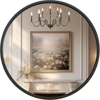 G-LEAF Black Round Mirror 24 inch, Circle Mirror by G-LEAF
