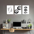 BOKPEN Trendy Black and White Leopard Canvas Wall Art, Funky Y2k Lucky 8 Ball - Image 7