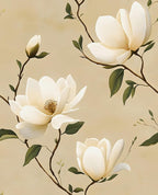 Vintage Floral Peel and Stick Wallpaper Khaki White Flowers Contact Paper by Laatse